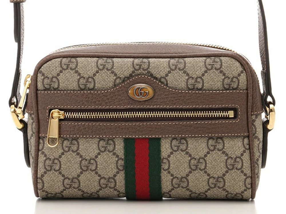 Gucci GG Supreme Shoulder Bag Beige Cream Brown